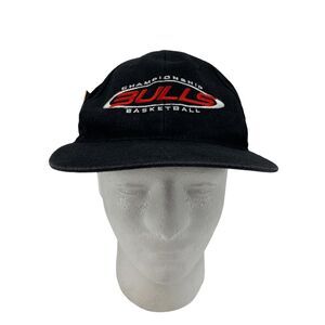 Vintage Kick 10 Chicago Bulls Hat w/ 1991 Championship Pin Mens Snapback Black